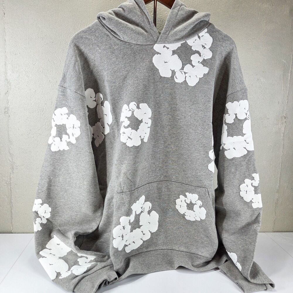 Denim Tears The Cotton Wreath Pullover Hoodie Grey NWT Sz XL